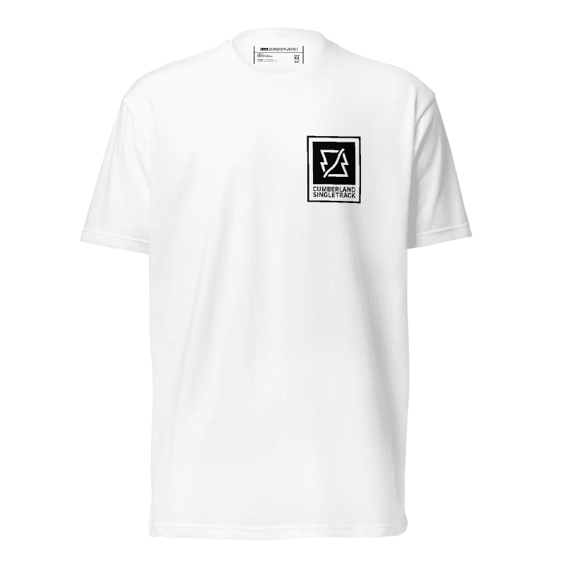 Cumberland Singletrack Stacked Logo Tee - White