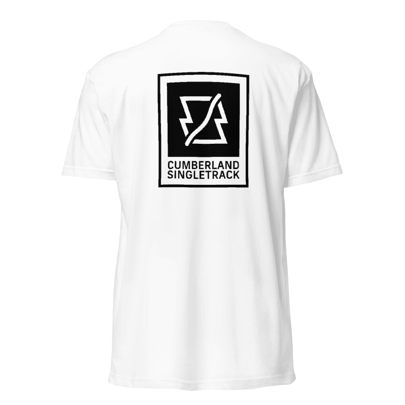 Cumberland Singletrack Stacked Logo Tee - White